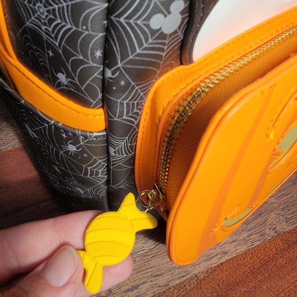 NWT Loungefly Disney Mickey Mouse Pumpkin Light Up Mini Backpack - Picture 9 of 11